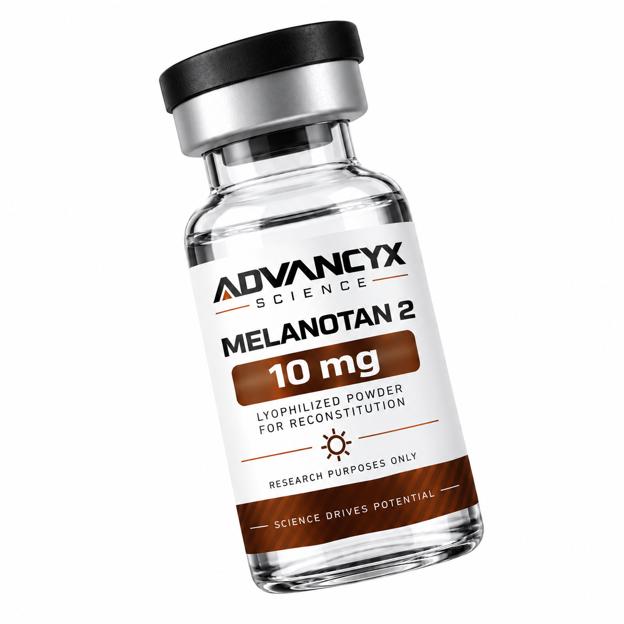 Melanotan II research vial by Advancyx Science